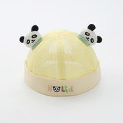 婴儿帽子夏季网眼幼儿小童熊猫造型瓜皮帽春天薄款男女宝宝地主帽