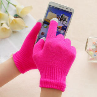 针织男毛线保暖触屏手套智能手机触摸屏手套女冬季