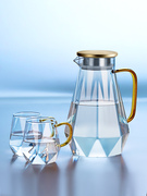 冷水壶玻璃耐热高温，家用高颜值凉水瓶，泡茶壶套装大容量凉白开水杯