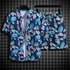 沙滩套装男士夏威夷花衬衫，宽松短袖短裤沙滩，服海南三亚休闲两件装