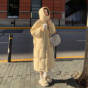 奶fufu黄色羽绒棉服，女冬季2023年韩系宽松中长款加厚棉衣棉袄