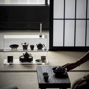 亚克力置物架家用透明茶具收纳架，茶杯茶壶展示架，茶道配件高端禅意