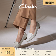 Clarks其乐女鞋春秋时尚乐福鞋时尚浅口方跟搭扣舒适单鞋女
