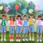 儿童节演出服装幼儿园糖果色披肩小学生啦啦队国庆合唱表演服