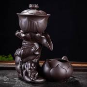 紫砂石磨全自动出水茶壶，功夫茶具创意单壶茶艺，懒人石磨单个配件