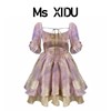 Ms XIDU 泡泡袖连衣裙女夏季高级感仙女蓬蓬裙收腰显瘦小个子短裙