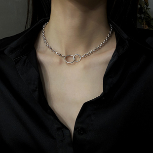 简约钛钢项链女轻奢小众设计感ins潮气质锁骨链子个性脖颈链配饰