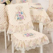大式餐椅套罩家用餐椅坐垫套加欧餐椅垫套装餐桌布圆桌布茶几布