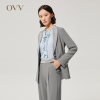 OVV Outlet 日本进口三醋酸秋冬女撞色系带套装西服外套