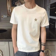 短袖t恤男纯棉夏季合身型韩版青少年短袖体恤打底上衣ins潮款