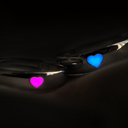 elemexsu加拿大发光纯银镀白金情侣，对戒爱心，戒指纯手工情人节生日