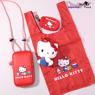 日本正版hellokitty限定手机包零钱包折叠购物袋，环保袋挂件可爱