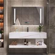 现代简约大理石浴室柜组合北欧岩板一体卫生间洗漱台洗手盆洗脸池