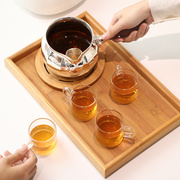 纯银9999八方侧把茶壶煮茶电陶炉，耐高温泡茶单壶过滤功夫茶具套装