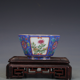 景德镇茶具珐琅彩花卉主人杯茶杯品茗杯仿古瓷器古董古玩收藏