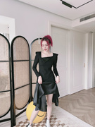 小姐姐全球购YEESIN 姜熠 D2C设计师品牌斜方领 不规则裙摆连衣裙