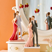 创意结婚礼物摆件送新人闺蜜订婚房客厅家居装饰高级小众新婚