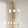 卧室床头灯具现代简约创意，轻奢水晶小吊灯，艺术单个客厅吊线装饰灯