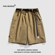 fogmurua冰丝薄款短裤男女，夏季2024运动裤，美式潮牌五分裤子