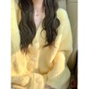 大毛衣女款外套黄色奶系穿搭v领软糯针织开衫女春季超好看温柔仙