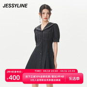 jessyline夏季女装杰茜，莱黑色修身衬衫，连衣裙323111453