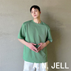 韩国版男装东大门22夏潮学生百搭灰绿色，几何印花圆领宽松短袖t恤