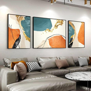 现代简约抽象艺术客厅，沙发背景墙装饰画，轻奢色块挂画壁画三联油画
