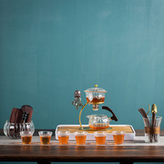 全自动玻璃功夫茶具茶杯套装，透明泡茶器青奢，耐热懒人家用创意茶壶