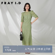 frayi.d春夏款时尚，圆领泡泡袖网纱，蕾丝连衣裙fwfo222511