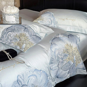 高级感中国风床单四件套全棉纯棉长绒棉刺绣裸睡被套床上用品