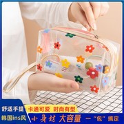 韩国ins风泫雅化妆包可爱防水大容量便携少女手提化妆品袋透明包