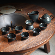 龙泉功夫茶具套装青瓷整套茶具哥窑冰裂茶壶家用陶瓷茶杯送礼盒装