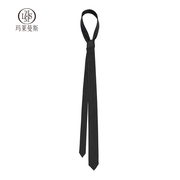 黑色领带男学院风韩版休闲年轻西装，纯色潮流衬衫女细窄手打简约版