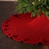 圣诞节装饰品圣诞树底座装饰针织，粗毛线围裙，脚围地毯毯子圣诞树裙