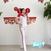 快乐舞步佳木斯健身操，运动时尚夏季南韩丝白红套装ndt2401