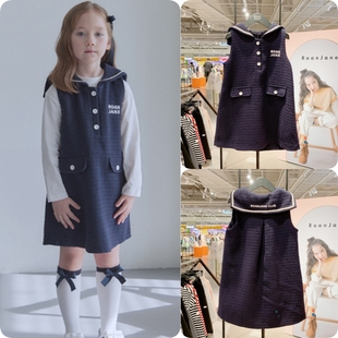 roanjane高端设计师韩国童装，2024春女童洋气，背心式连衣裙op04