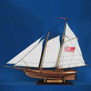 美洲号1 66-国际帆船赛获奖船木质古典帆船模型拼装套材 远晴