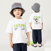 迪士尼童装男童短袖套装24夏中小童宝宝潮酷米奇t恤防蚊裤两件套