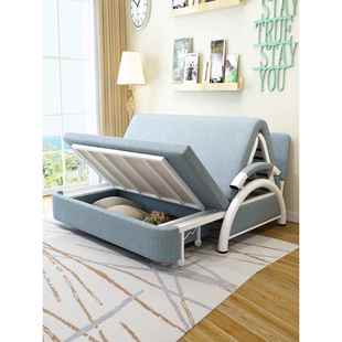 可折叠沙发床两用实木坐卧单双人(单双人，)1.5米1.2带储物多功能伸缩小户型