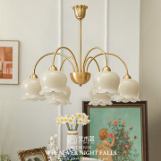 艺术居现代法式全铜卧室，吊灯复古美式奶油铃兰，客厅餐厅欧式吊灯