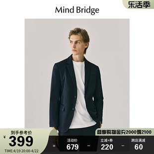 MB MindBridge百家好春季男士简约轻熟风西装外套纯色通勤西服