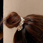 韩国网红气质头绳珍珠水晶发圈女简约百搭扎马尾皮筋丸子头发饰