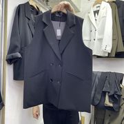 300斤特大码港风chic西装马甲男女春夏季宽松高级感韩版无袖外套