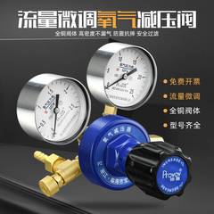 铂唯氧气瓶减压阀 YQY-12型黄铜氧气压力表 医院用调压表微调上海