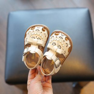 2023夏季1-3岁女宝宝包趾凉鞋，甜美软底婴儿，学步鞋女童公主鞋