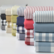帆布布料加厚涤棉沙发窗帘，桌布面料老粗布，色织活性纯色格子条纹