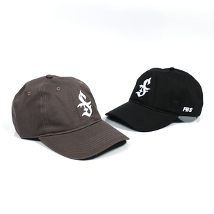 FBS Brand 原创美式街头复古刺绣棒球帽嘻哈弯檐遮阳滑板BBOY帽子
