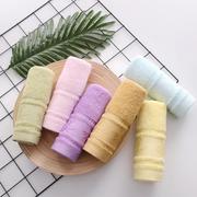 竹纤维素色竹林儿童面巾，柔软吸水提花，断档小毛巾商超