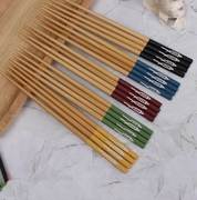 分餐筷子一家六口天然高档竹筷子不发霉防滑家用筷子1-20双实用l2