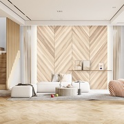 3d现代简约原木风墙纸，轻奢北欧风木纹电视，背景墙装饰卧室客厅壁纸